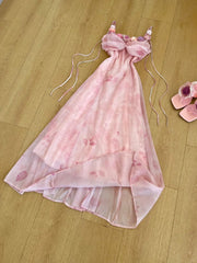 Pretty Prom Dress Spaghetti Straps Flower Print Prom Dress Party Dress HZ0319