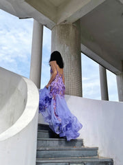 Stunning Prom Dress Spaghetti Straps Tulle Mermaid Prom Gown Evening Dress Party Dress HZ0319