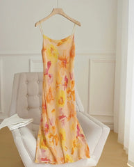 Elegant Women Summer Dress Spaghetti Straps Print Party Dresses Vacation Dress HZ0319