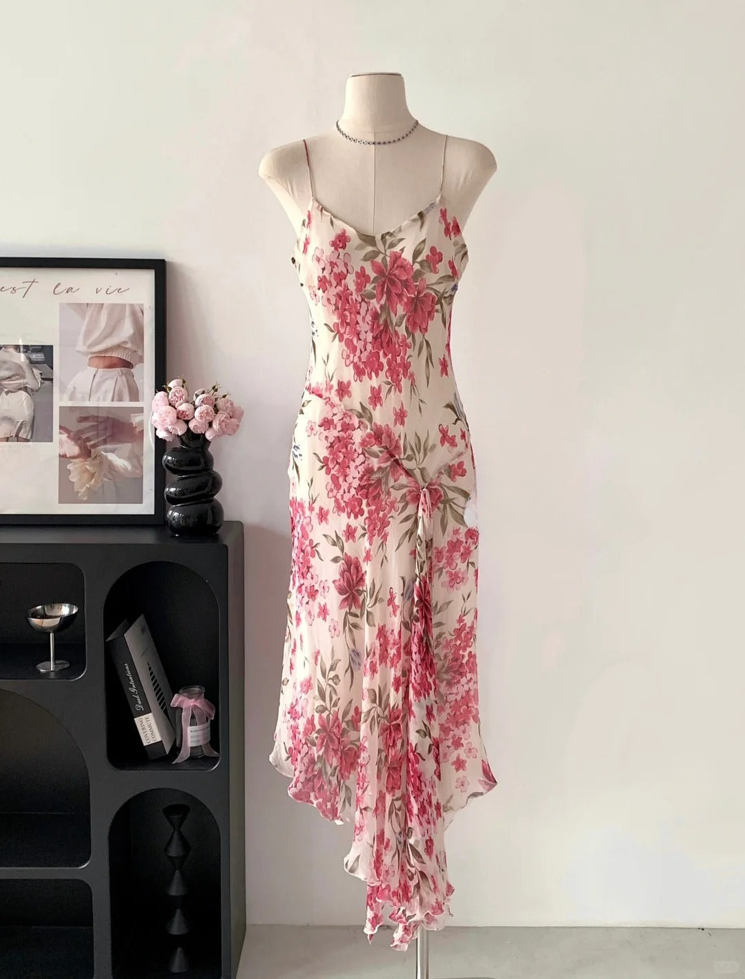 Pretty Woman Summer Dress Spaghetti Straps Print Party Dresses Vacation Dress HZ0319