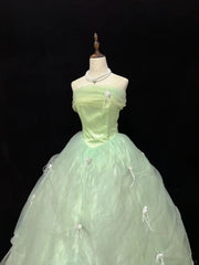 Sweet Prom Dress Strapless Pleated Tulle Birthday Dress Evening Dress Ball Gown HZ0319