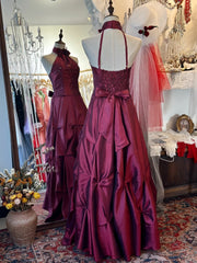 Elegant Prom Dress A Line Halter Party Dress Gala Dress Evening Dress HZ0319