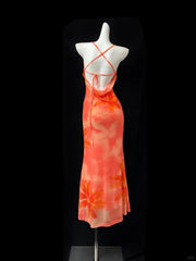 Stunning Women Dress Spaghetti Straps Backless Print Vacation Dress Birthday Party Outfits HZ0319