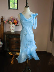 Sweet Prom Dress Asymmetrical Neck Beading Evening Dress Gala Dress Birthday Party Dress HZ0319