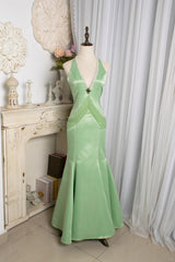 Elegant Prom Dress V-neck Pearl Mermaid Birthday Party Dress Evening Dress Gala Dress HZ0319
