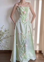 Elegant Prom Dress A Line Strapless Birthday Party Dress Evening Dress Gala Dress HZ0319