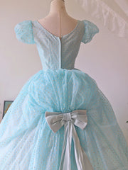Cute Prom Dress Crew Neck Bowknot Ball Gown Sweet 16 Dress Evening Dress Birthday Party Dress HZ0319