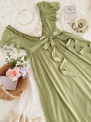 Cute Prom Dress A Line Crew Neck Pleated Ruffle Evening Dress Birthday Party Dress HZ0319