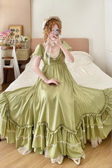 Cute Prom Dress A Line Crew Neck Pleated Ruffle Evening Dress Birthday Party Dress HZ0319