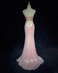 Shiny Prom Dress Spaghetti Straps Beading Mermaid Gala Dress Evening Dress Birthday Dress HZ0319