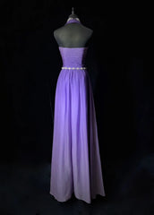 Elegant Prom Dress Halter Gradient Pleated Evening Dress Gala Dress Party Dress HZ0319