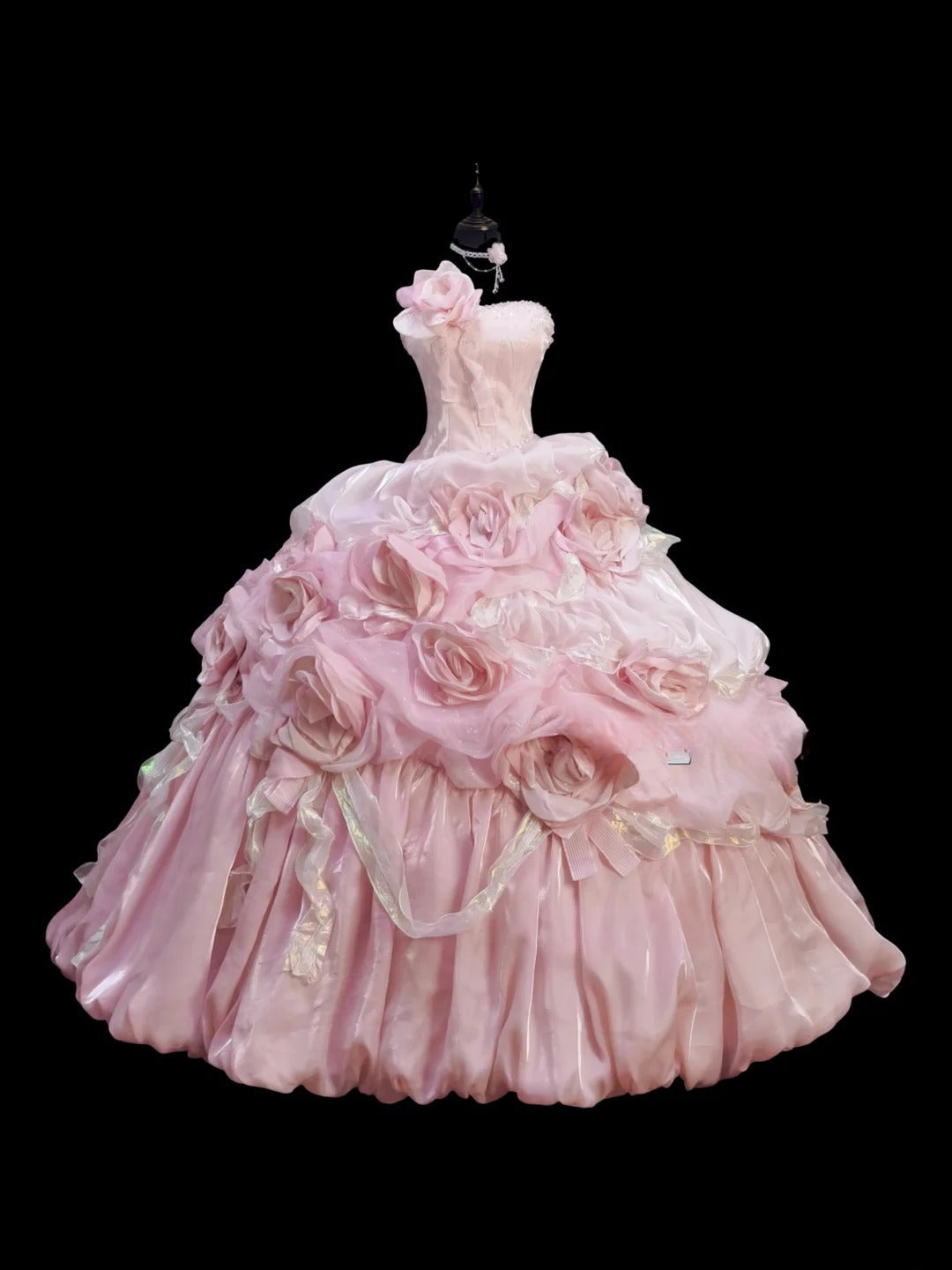 Sweet Prom Dress Strapless Pleated Ball Gown Quinceanera Dress Evening Dress HZ0319