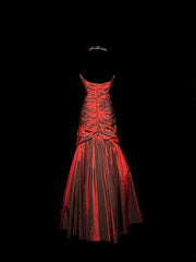 Stunning Prom Dress A Line Red Sweetheart Pleated Gala Dress Evening Dress Party Dress HZ0319