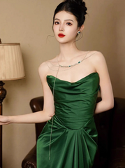 Charming Prom Dress Strapless Pleated Evening Dress Gala Dress Party Dress HZ0319