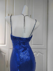 Shiny Prom Dress Spaghetti Straps Sequins Evening Dresses Gala Dress Party Dress HZ0319