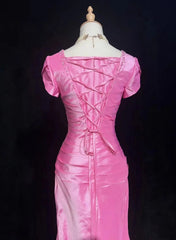 Charming Prom Dress Square Neck Pleated Evening Dress Gala Dress Birthday Dress HZ0319