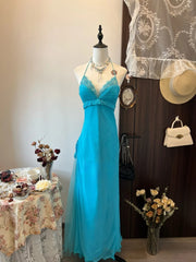 Beauty Prom Dress A Line Halter Pleated Birthday Party Dress Evening Dress Gala Dress HZ0319