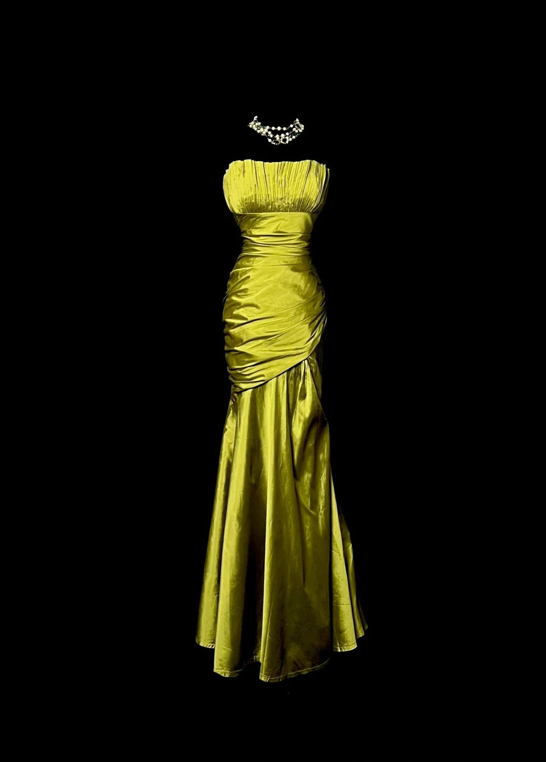 Stunning Prom Dress Strapless Pleated Long Prom Dress Mermaid Evening Dress Birthday Party Dress HZ0319