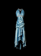 Charming Prom Dress V-neck Pleated Tiered Long Prom Dress Evening Dress Birthday Party Dress HZ0319
