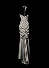 Stunning Prom Dress V-neck Pleated Long Mermaid Prom Dress Birthday Party Dress HZ0319