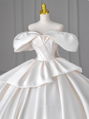 Elegant Wedding Dress Off Shoulder Pleated Wedding Dress HZ0319