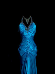 Gorgeous Prom Dress Halter Pleated Asymmetrical Hem Evening Dress Cocktail Dress Birthday Party Dress HZ0319