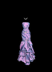 Pretty Prom Dress Strapless Pleated Mermaid Birthday Party Dress Gala Dress Cocktail Dress HZ0319