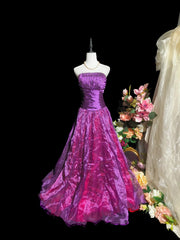 Elegant Prom Dress A Line Strapless Pleated Evening Dress Birthday Party Outfits HZ0319