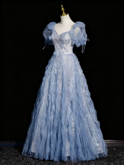 Gorgeous Prom Dress A Line V-neck Pleated Birthday Party Outfits Evening Dress HZ0319