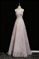 Shiny Prom Dress A Line Spaghetti Straps Evening Dress Birthday Party Outfits HZ0319