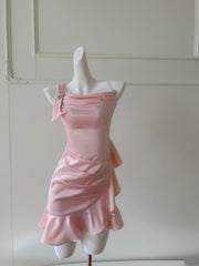 Pretty Homecoming Dress Asymmetrical Neck Short Prom Dress Birthday Party Outfits Cocktail Dress HZ0319