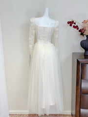 Elegant Prom Dress Square Neck Tulle Cocktail Dress Birthday Party Dress HZ0319