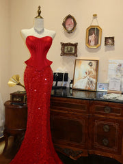 Shiny Prom Dress Sweetheart Sequins Mermaid Evening Dress Gala Dress Birthday Party Dress HZ0319