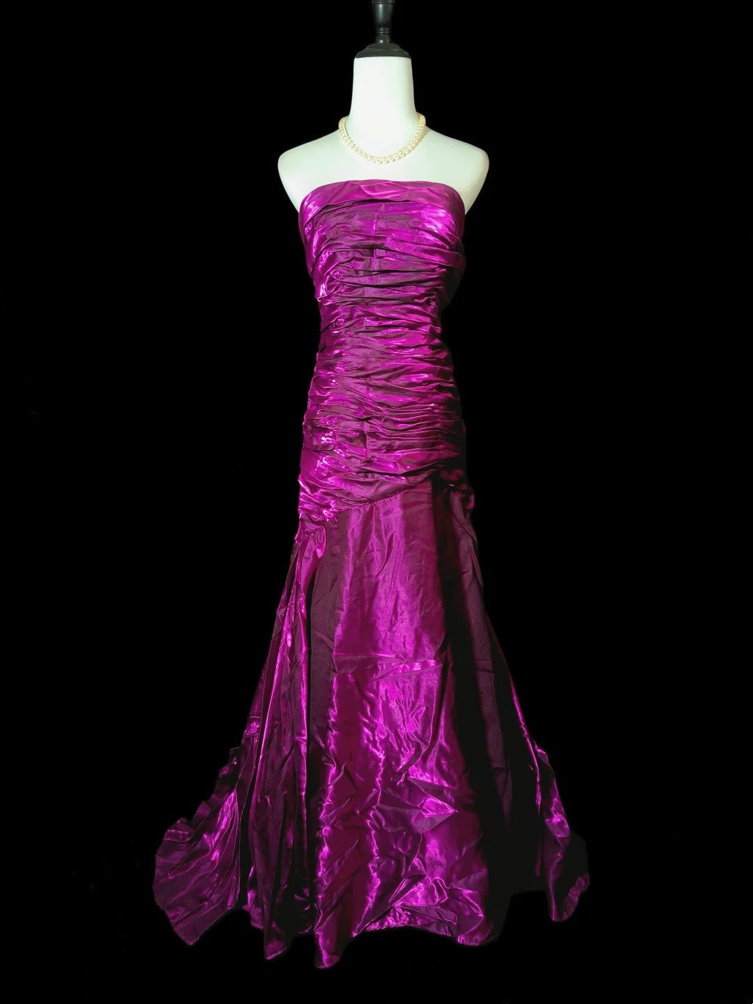 Gorgeous Prom Dress Strapless Pleated Mermaid Evening Dress Birthday Party Dress HZ0319