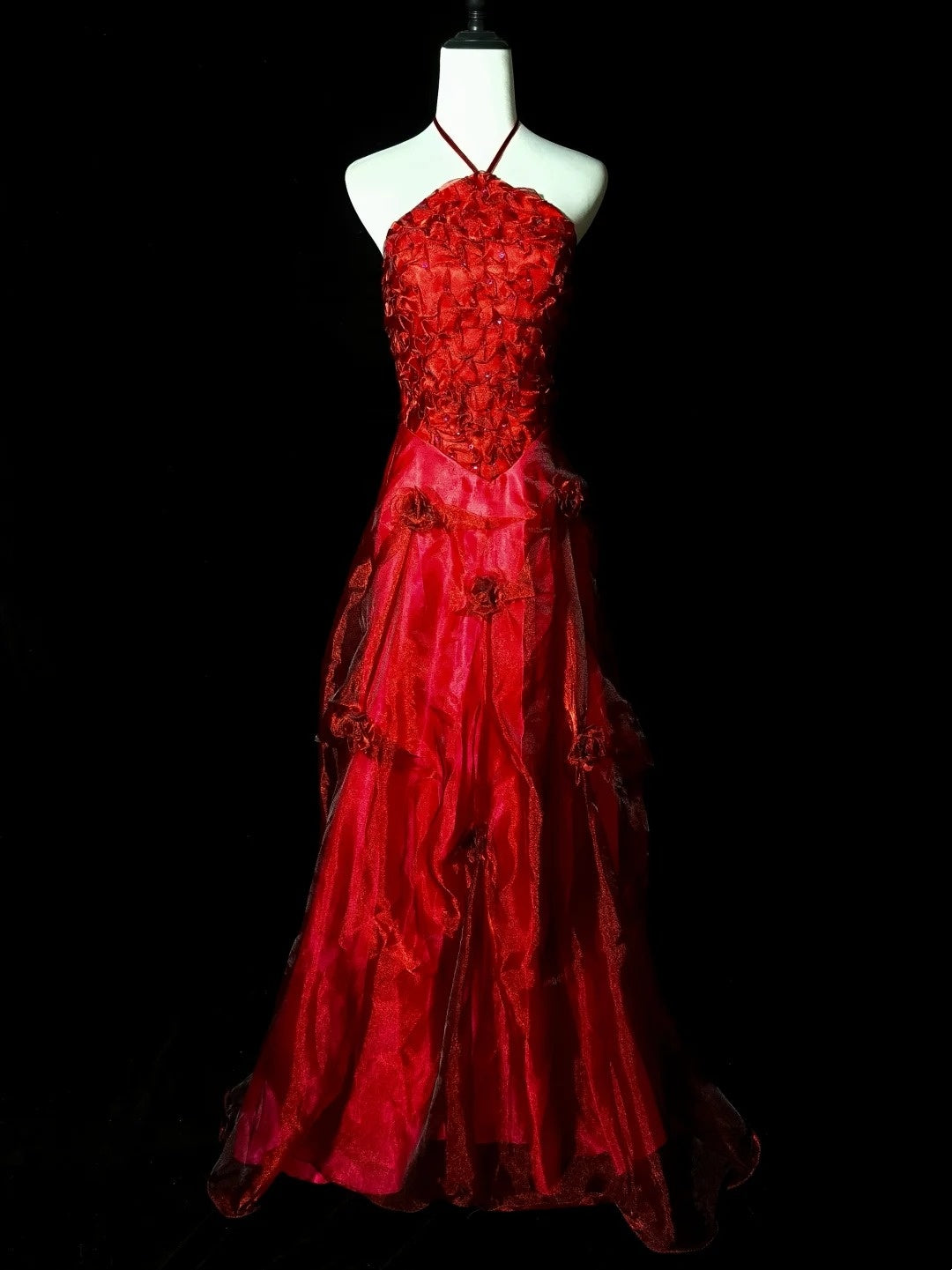 Stunning Prom Dress A Line Halter Flower Evening Dress Birthday Party Dress Cocktail Dress HZ0319
