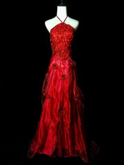 Stunning Prom Dress A Line Halter Flower Evening Dress Birthday Party Dress Cocktail Dress HZ0319