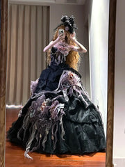 Charming Prom Dress Strapless Pleated Ball Gown Birthday Party Dress HZ0319