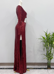 Gorgeous Prom Dress Asymmetrical Neck Sequins Cocktail Dress Birthday Party Dress HZ0319