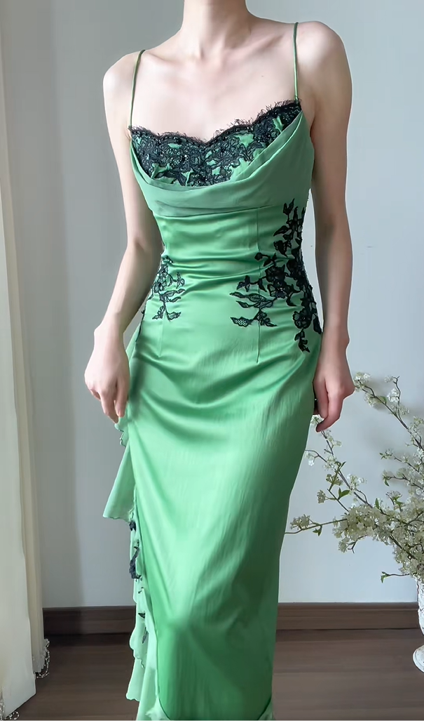 Beauty Prom Dress Spaghetti Straps Pleated Ruffle Evening Dress Party Dress HZ0319