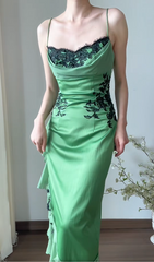 Beauty Prom Dress Spaghetti Straps Pleated Ruffle Evening Dress Party Dress HZ0319