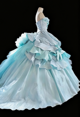 Pretty Prom Dress Strapless Pleated Ball Gown Quinceanera Dress Evening Dress Birthday Outfits HZ0319