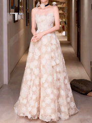 New Design Prom Dress Spaghetti Straps Flower Evening Dress Gala Dress Birthday Party Dress HZ0319
