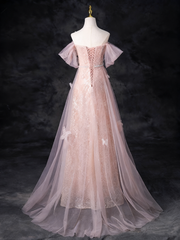 Pretty Prom Dress Off Shoulder Pleated Tulle Evening Dress Gala Dress Birthday Outfits HZ0319