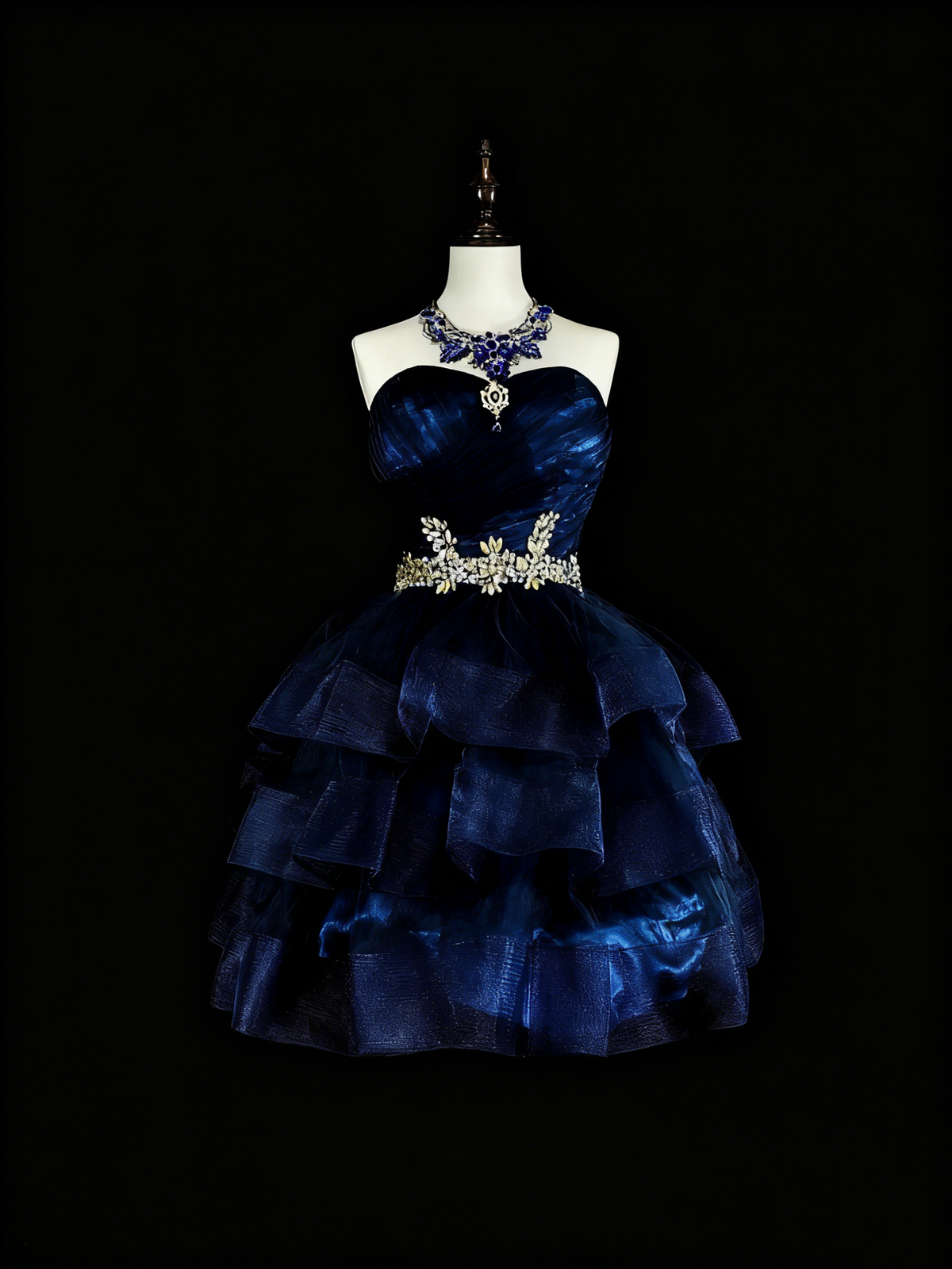 Newest Homecoming Dress Dark Blue Sweetheart Pleated Tiered Short Prom Dress Evening Dress Birthday Party Outfits HZ0319