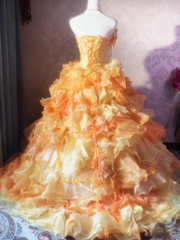 Stunning Prom Dress Strapless Ruffle Tiered Ball Gown Evening Dress Quinceanera Dress HZ0319