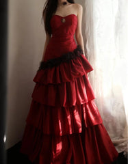 Pretty Prom Dress Sweetheart Pleated Tiered Evening Dress Gala Dress Birthday Party Outfits HZ0319