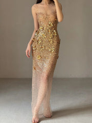 Shiny Prom Dress Crew Neck Evening Dress Birthday Party Dress Gala Dress HZ0319