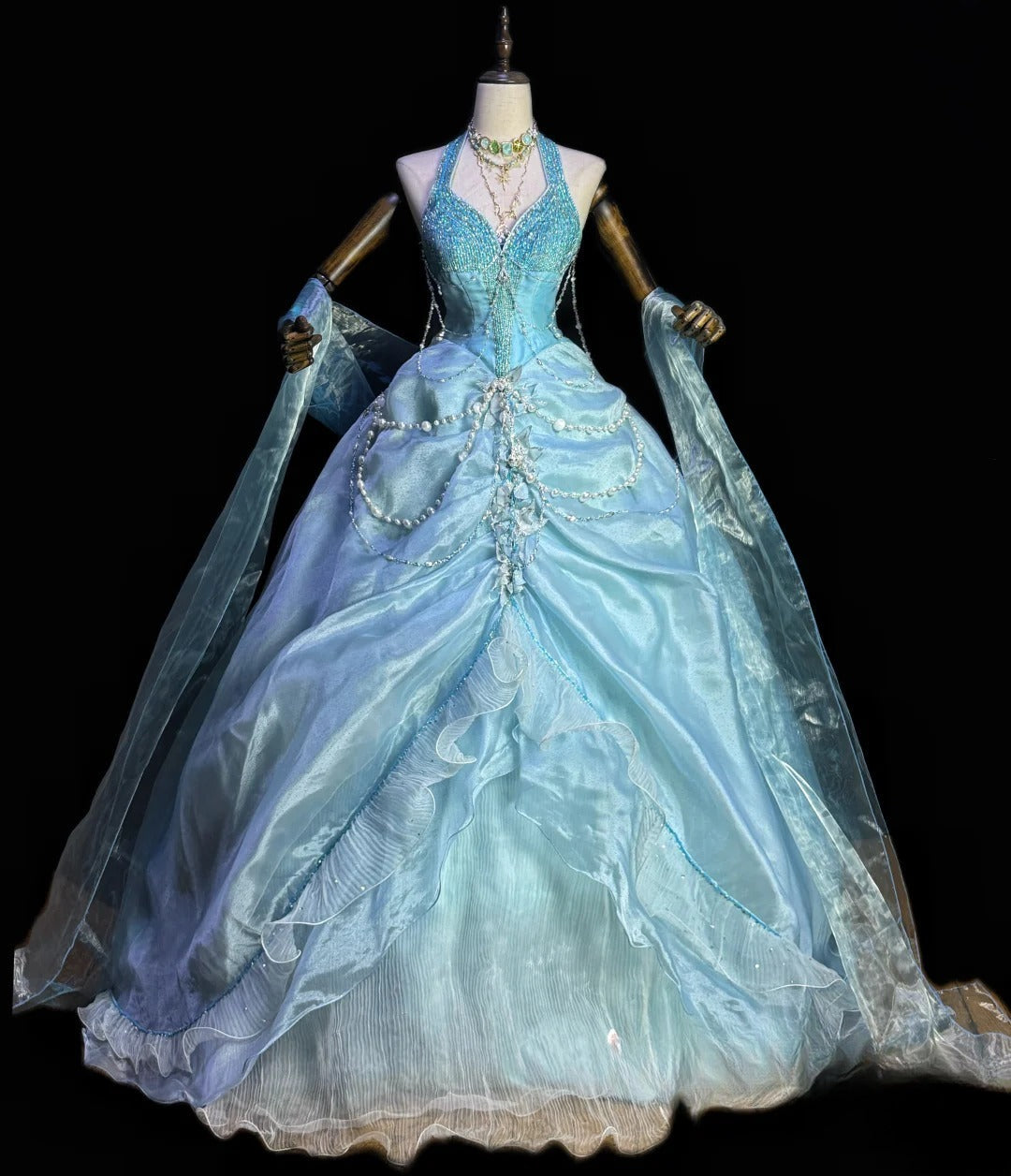 Gorgeous Prom Dress Halter Pleated Evening Dress Birthday Party Outfits Ball Gown HZ0319