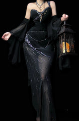 Sexy Prom Dress Black One Shoulder Pleated Evening Dress Birthday Party Dress Cocktail Dress HZ0319