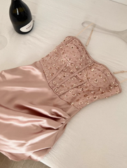 Shiny Women Dress Spaghetti Straps Pleated Short Birthday Party Outfits Seaside Dress HZ0319